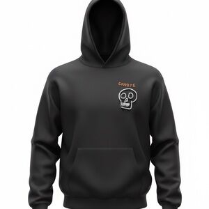 Stranger Daze Black Skull Graphic Hoodie Men’s Size Large